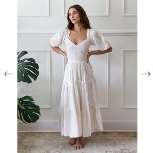 Mille Maja Dress in Pearl Eyelet